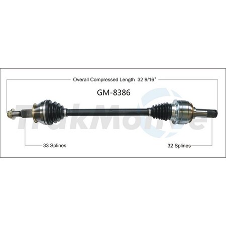 Surtrack Axle Cv Axle Shaft, Gm-8386 GM-8386